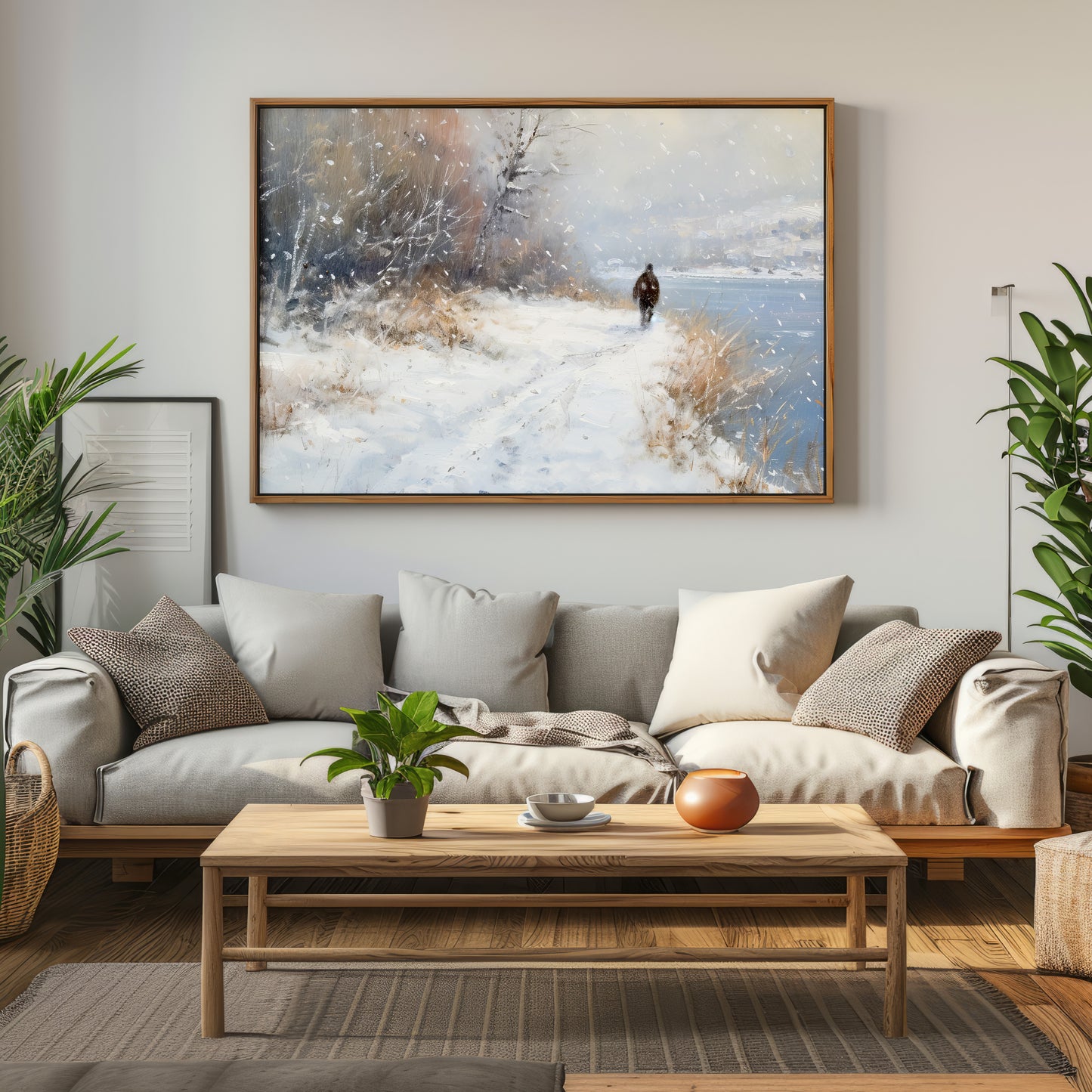 Solitude Along the Frozen Flow Painting DIGITAL Art | PRINTABLE Digital Download