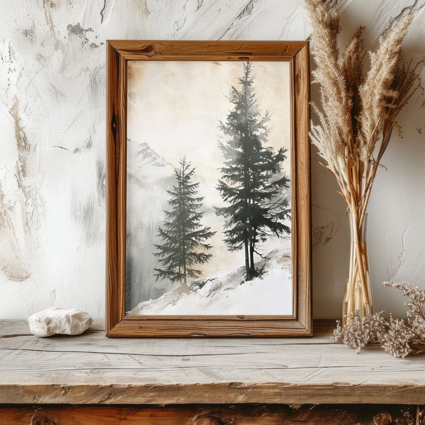 Solitude in Snow: The Silent Pine | PRINTABLE Digital Download