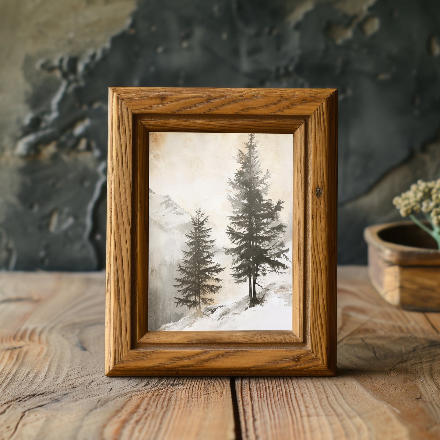 Solitude in Snow: The Silent Pine | PRINTABLE Digital Download